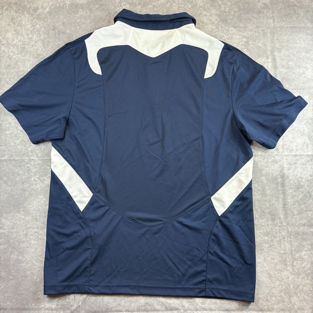 Notre Dame Fighting Irish Adidas Polo Shirt Mens L Blue NCAA‎ 3 Stripe College - Picture 5 of 7